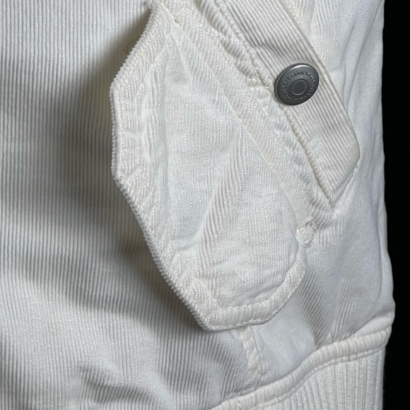 LOFT Cream Corduroy Hooded Vest w Detachable Faux Fur Trim | Size Small - Picture 7 of 9